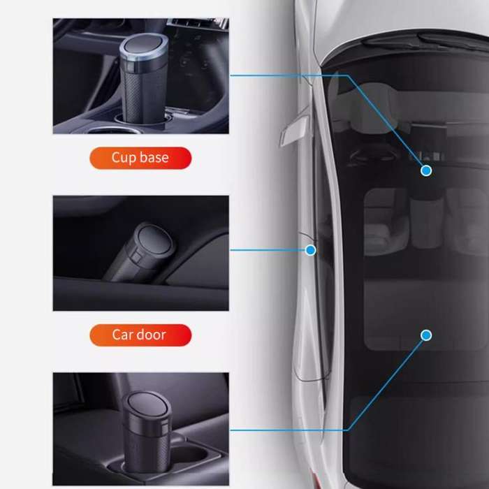 SHUNWEI SD-1612 Car Trash Can Portable Soft Cup-Shaped Waste Bin for Vehicles (Silver)