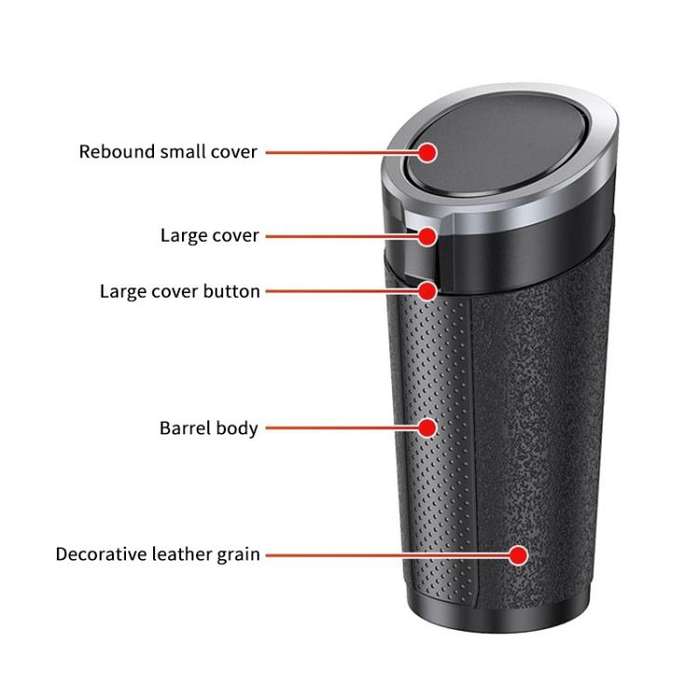 SHUNWEI SD-1612 Car Trash Can Portable Soft Cup-Shaped Waste Bin for Vehicles (Silver)