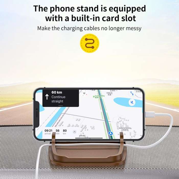 SHUNWEI SD-1133 Car Dashboard Anti-Slip Storage Pad Phone Holder (Brown)