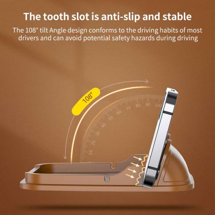 SHUNWEI SD-1133 Car Dashboard Anti-Slip Storage Pad Phone Holder (Brown)