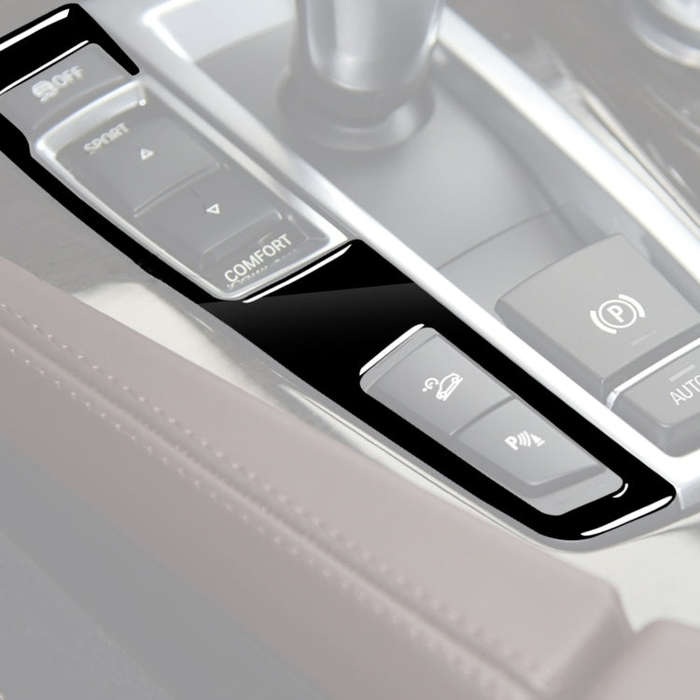 Car Left Drive Gear Panel Double Key Decorative Sticker for BMW Series 5 F10 2011-2017(Black)