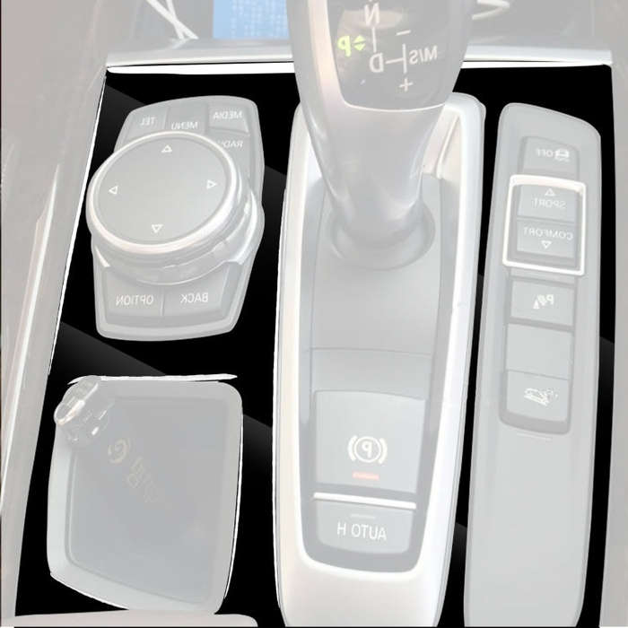 Car Right Drive Gear Panel Decorative Sticker for BMW X5 / X6 F15 F16 2014-2017(Black)