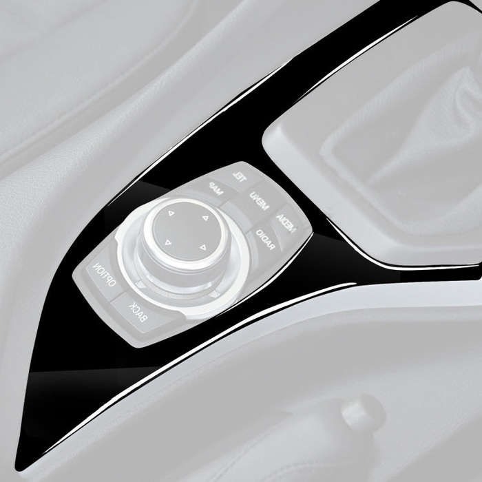 Car Right Drive Gear Panel Outer Frame Decorative Sticker for BMW X1 E84 2011-2015(Black)