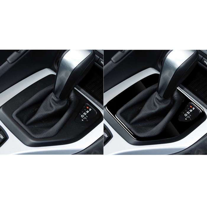 Car Right Drive Gear Panel Decorative Sticker for BMW X1 E84 2011-2015(Black)