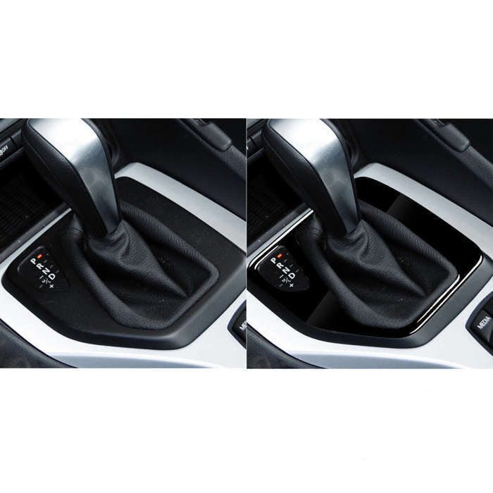 Car Left Drive Gear Panel Decorative Sticker for BMW X1 E84 2011-2015(Black)
