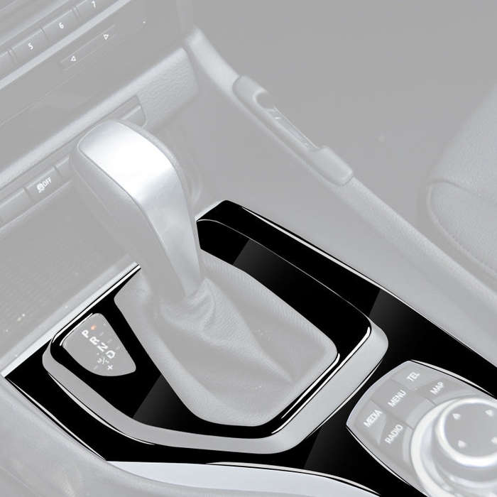 2pcs / Set Car Left Drive Gear Panel Decorative Sticker for BMW X1 E84 2011-2015(Black)