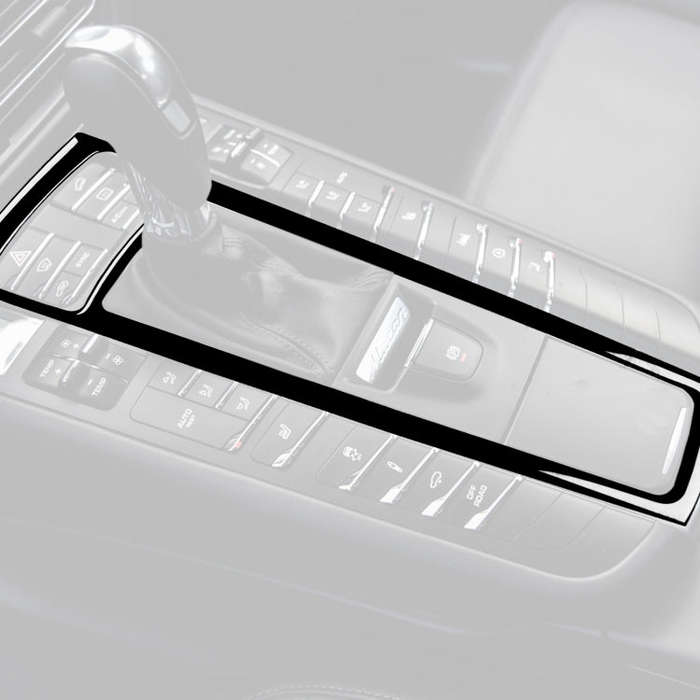 For Porsche Macan 2014-2021 Car Gear Panel Decorative Sticker, Left and Right Drive Universal (Bl...