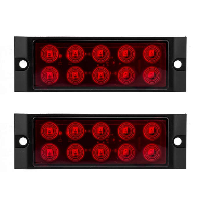 2pcs Car / Truck 10LEDs Side Marker Indicator Lights Bulb Lamp (Red)