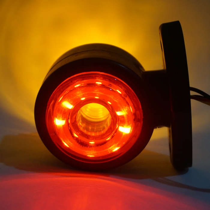 2pcs Car / Truck 12-30V 20LEDs Red Yellow Side Marker Indicator Lights Bulb Lamp