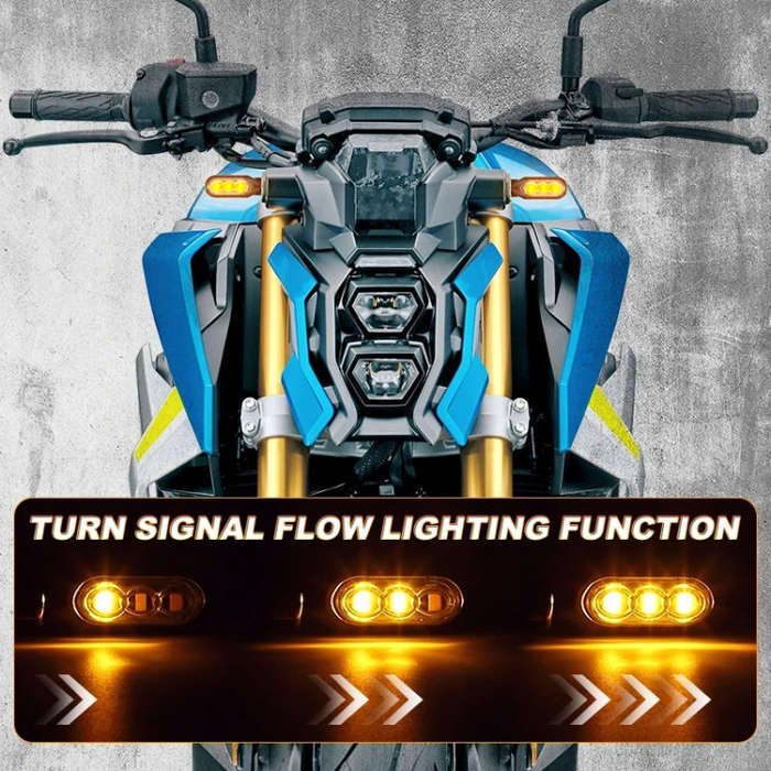 2pcs 12V 3LEDs Motorcycle Mini Water Turn Signal Light (Black)