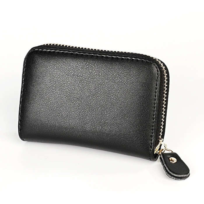 KB152 Butterfly Pattern Zipper Cowhide Leather Organ Shape Multiple Card Slots Anti-magnetic RFID...