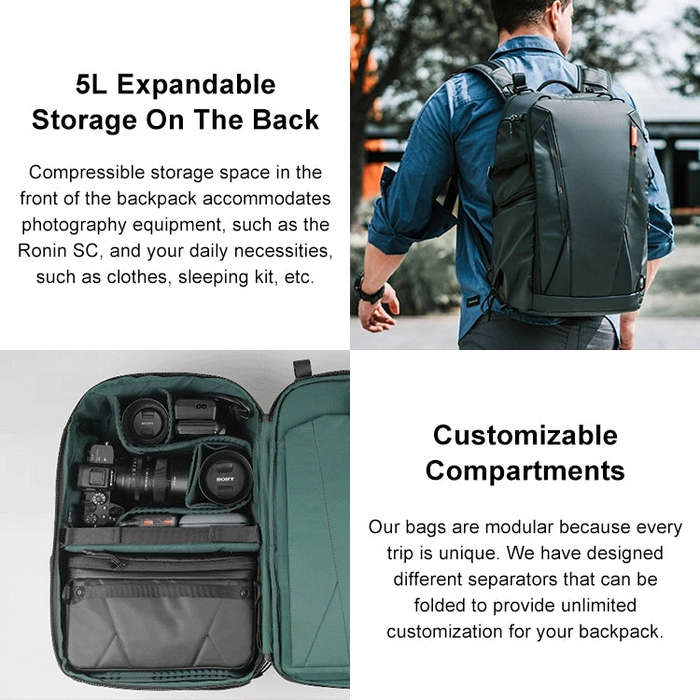 PGYTECH P-CB-020 2 in 1 Waterproof  Shockproof Outdoor Dual Shoulders Backpack + Single Shoulder ...