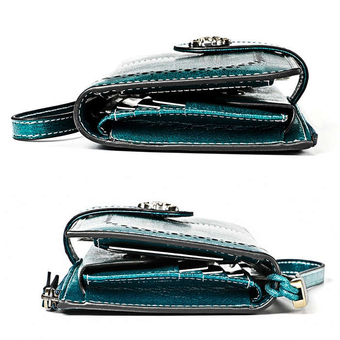 3527 Vintage Oil Wax Texture Large Capacity Long Multi-function Anti-magnetic RFID Wallet Clutch ...