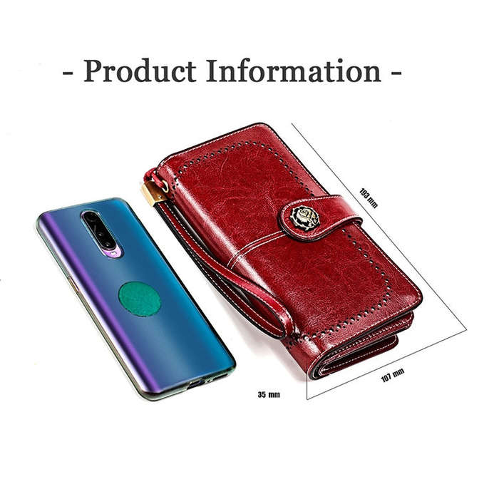 3555 Large Capacity Long Multi-function Anti-magnetic RFID Wallet Clutch for Ladies with Card Slo...
