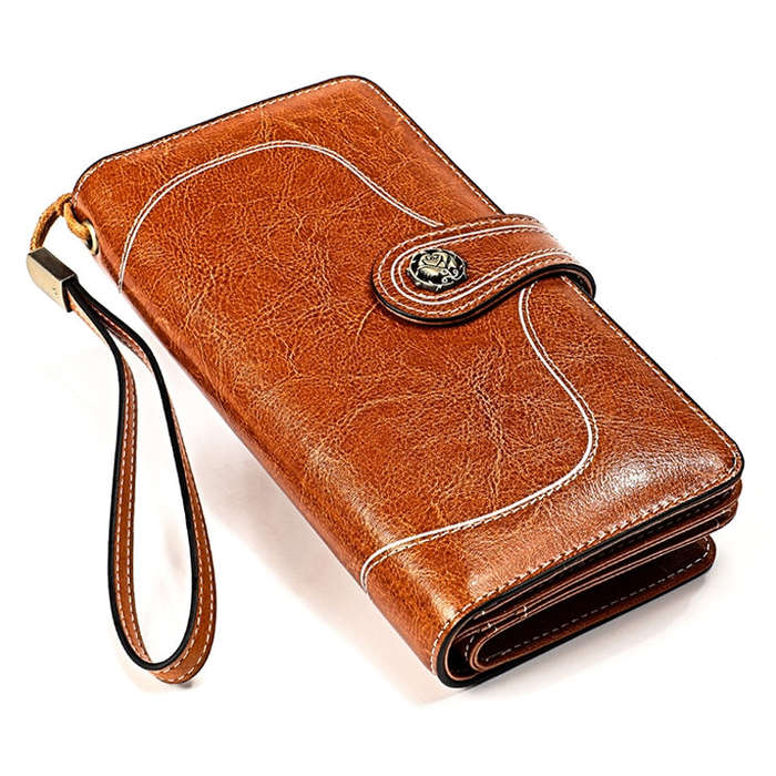 3555 Large Capacity Long Multi-function Anti-magnetic RFID Wallet Clutch for Ladies with Card Slo...