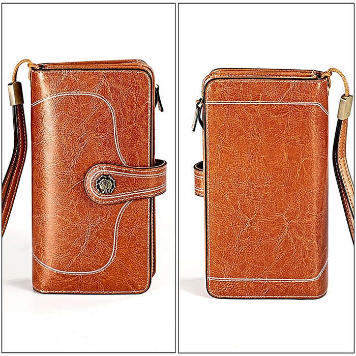 3555 Large Capacity Long Multi-function Anti-magnetic RFID Wallet Clutch for Ladies with Card Slo...