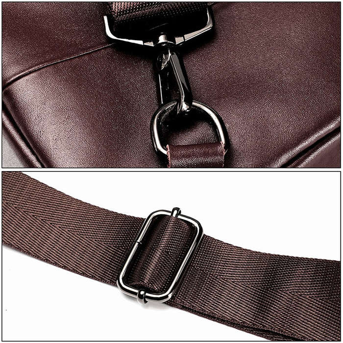 6027 Men Crossbody Bag Casual Multi-function Shoulder Waist Bag (Black)
