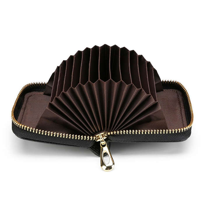 KB151 Multi-card Anti-magnetic RFID Organ Card Package Ladies Wallet (Coffee)