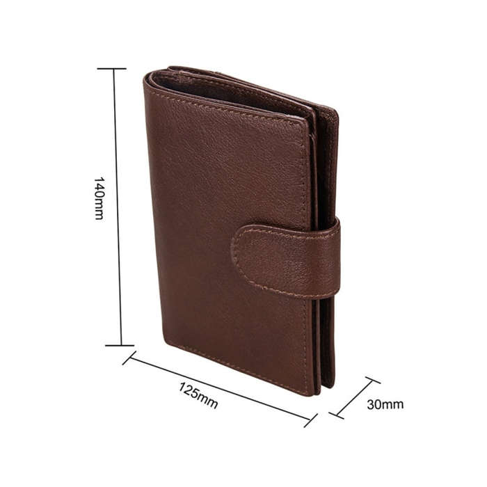 Antimagnet RFID Genuine Leather Wallet / Passport Package / Cowhide Card Slot for man(Coffee)