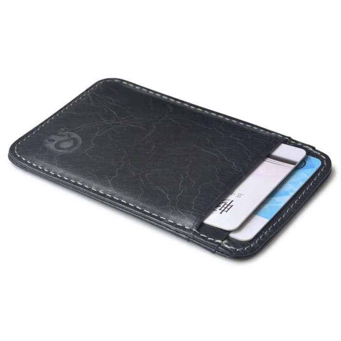XIAO YUAN XIANG Cowhide Leather 5 Card Pocket Sleeve Wallet Coin Purse Credit Card Holder, Size: ...