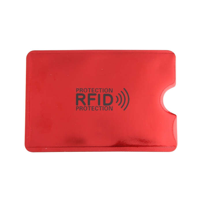 100pcs Aluminum Foil RFID Blocking Credit Card ID Bank Card Case, Size: 9 x 6.3cm (Red)