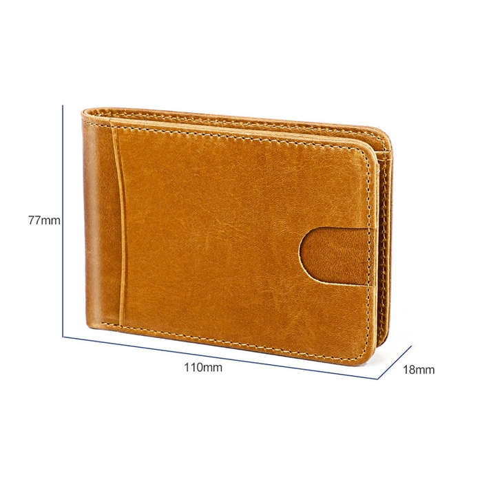KB186 Antimagnetic RFID Mini Crazy Horse Texture Leather Billfold Card Wallet for Men and Women(B...