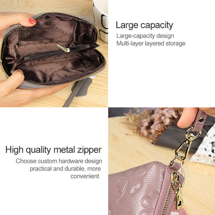 2026 Multifunctional Litchi Texture Women Large Capacity Hand Wallet Shell bag with Card Slots(Sa...