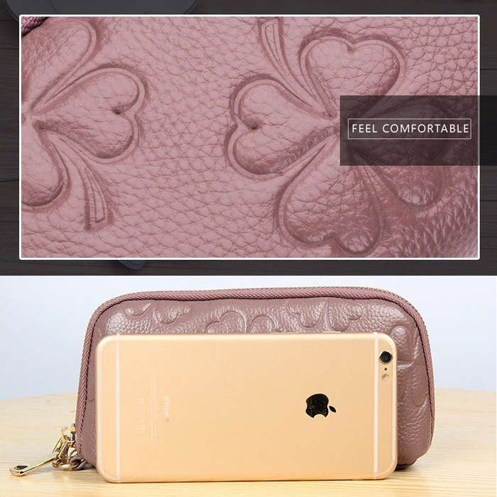 2026 Multifunctional Litchi Texture Women Large Capacity Hand Wallet Shell bag with Card Slots(Wi...