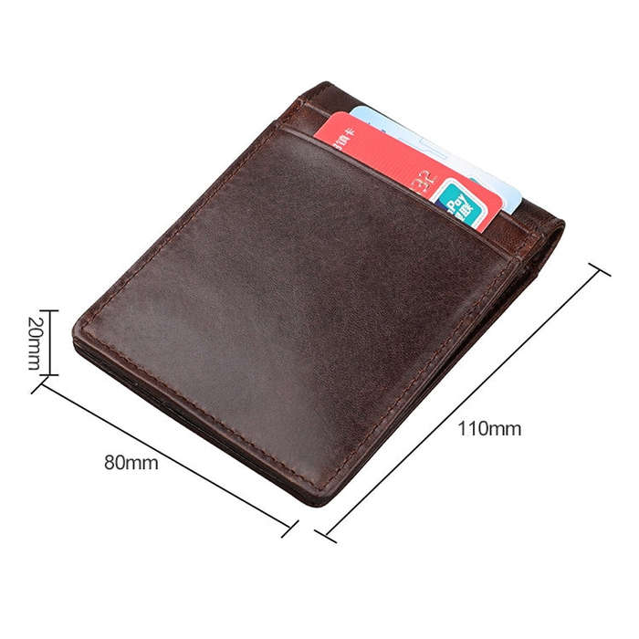 9037 Antimagnetic RFID Crazy Horse Texture Leather Wallet Billfold for Men and Women(Coffee)
