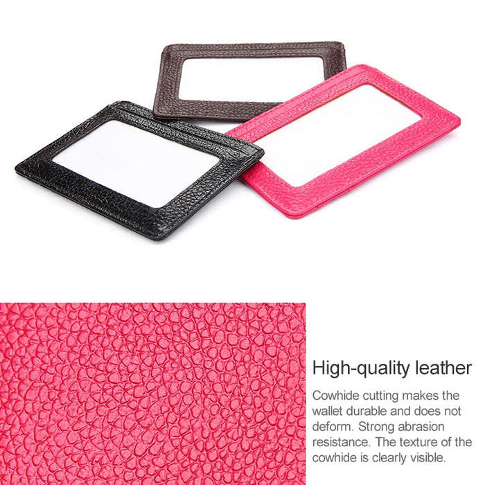 KB37 Antimagnetic RFID Litchi Texture Leather Card Holder Wallet Billfold for Men and Women (Rose...