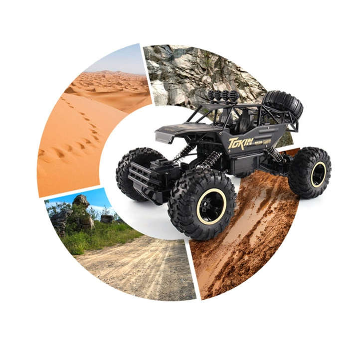HD6026 1:12 Large Alloy Climbing Car Mountain Cross-country Four-wheel Drive Remote Control Car T...