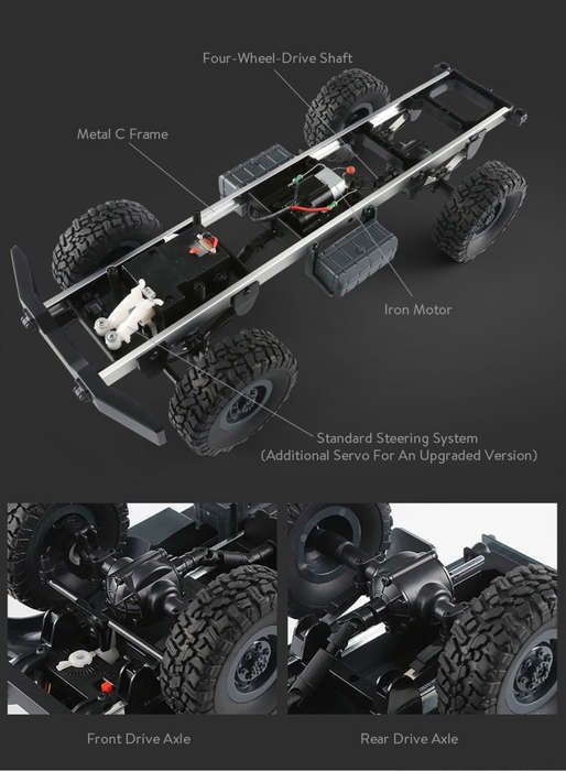 JJR/C Q60 Transporter-1 Full Body 1:16 Mini 2.4GHz RC 6WD Tracked Off-Road Military Truck Car Toy...