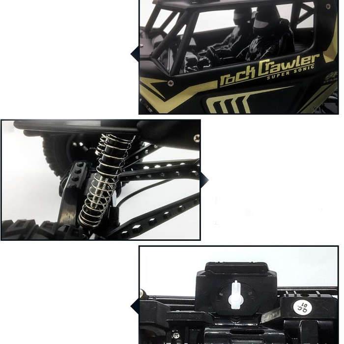 HD609 1:8 Oversized Alloy Climbing Car Off-road Remote Control Vehicle Toy(Black)