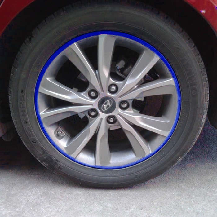 Color 17 inch Wheel Hub Reflective Sticker for Luxury Car(Blue)