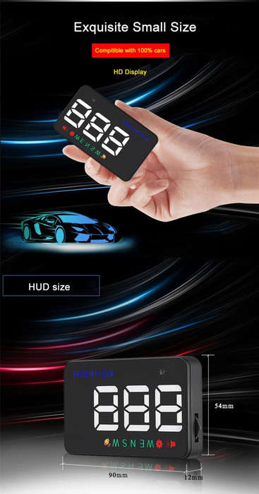 Geyiren A5 HUD 3.5 inch Car Head Up Display with GPS System, Two Mode Display, Light Sensors, KM/...