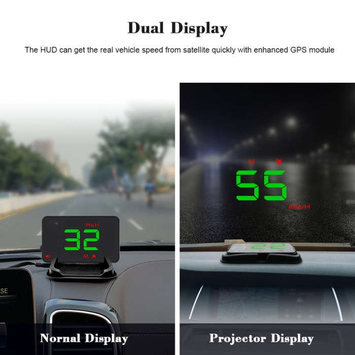 Geyiren A5 HUD 3.5 inch Car Head Up Display with GPS System, Two Mode Display, Light Sensors, KM/...
