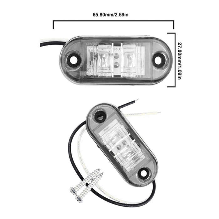 10 PCS Car Truck Trailer Piranha LED Side Marker Indicator Lights Bulb Lamp(White Light)