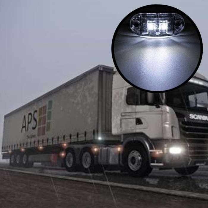 10 PCS Car Truck Trailer Piranha LED Side Marker Indicator Lights Bulb Lamp(White Light)