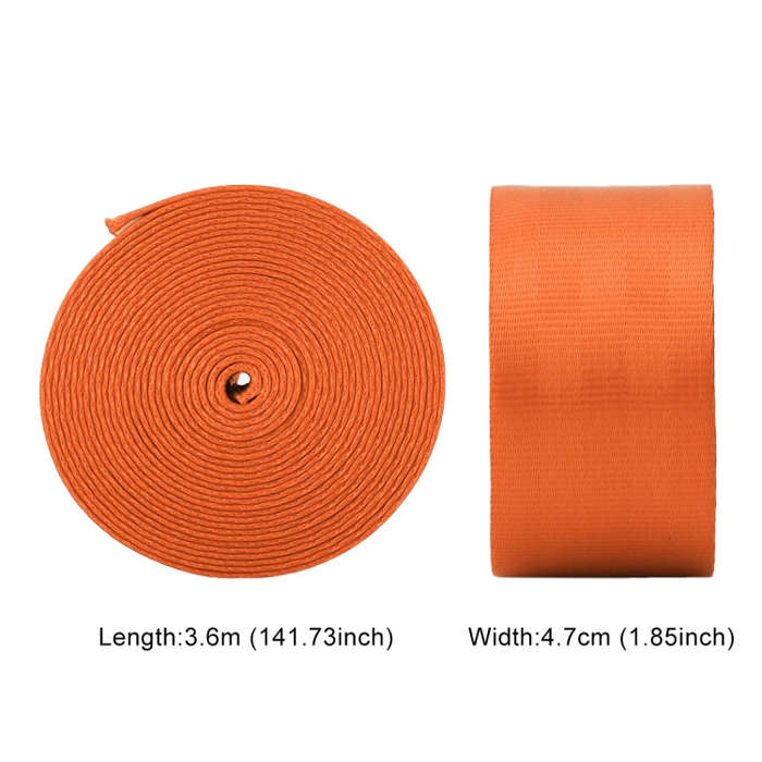 Car Modified Polyester Seat Belt Harness Racing Safety Seat Belt, Length: 3.6m (Orange)