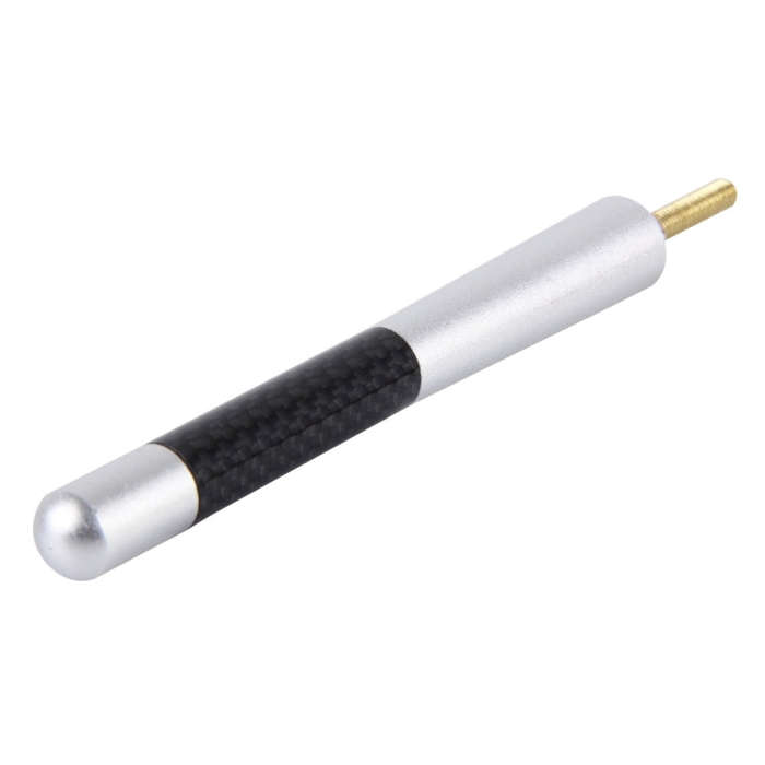 Carbon Fiber Aluminum Short Antenna Polished Universal Screws Base(Big Size)(Silver)