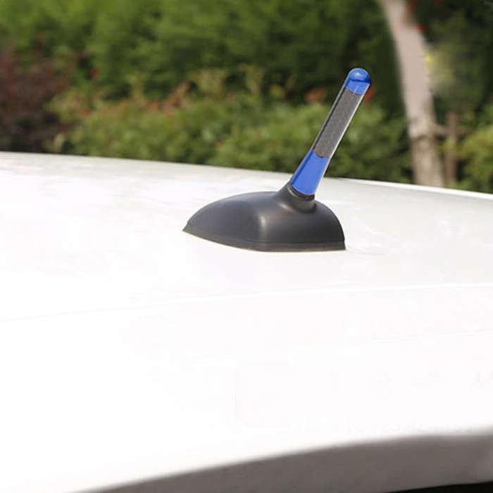 Carbon Fiber Aluminum Short Antenna Polished Universal Screws Base(Medium Size) (Blue)