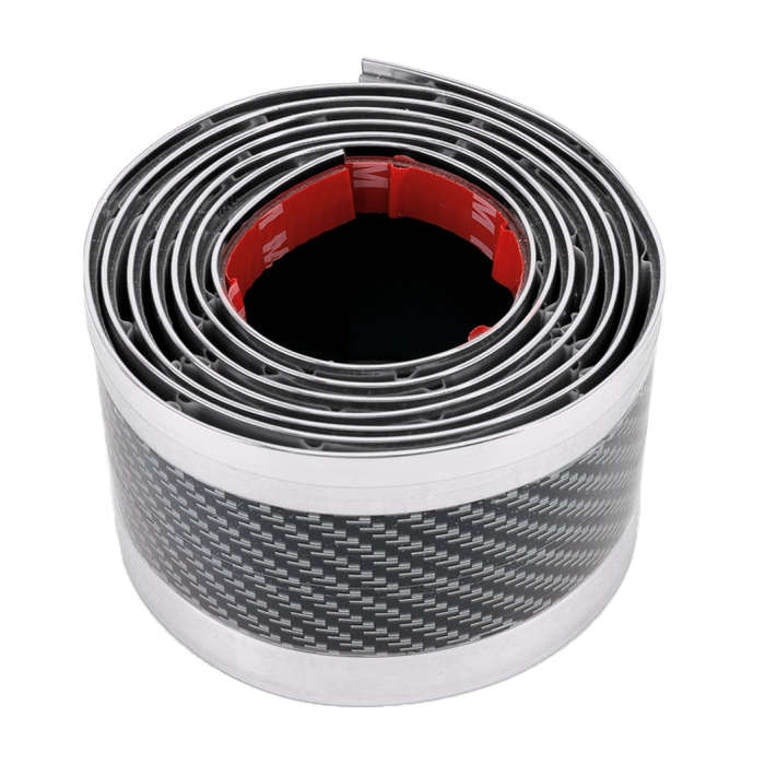 Universal Electroplate Carbon Fibre Car Door Threshold Decoration Strip Decorative Sticker, Size ...