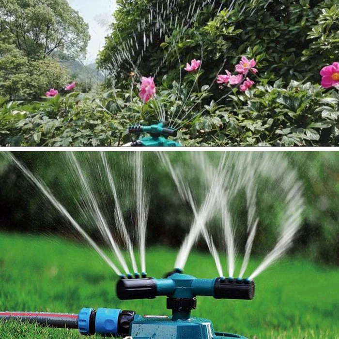Garden Automatic Rotating Nozzle 360 Degree Rotary Automatic Sprinkler Garden Lawn Watering Nozzl...