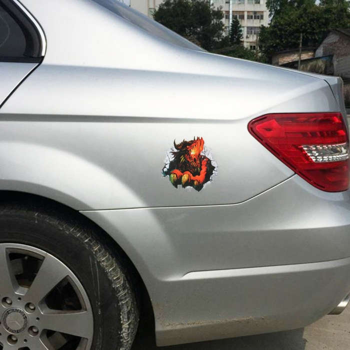 Exaggerated Effection 3D Characteristic Digital Simulation Car Paper Sticker