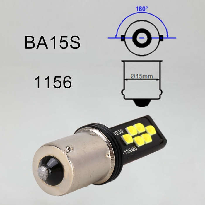 2 PCS 1156 DC9-16V / 3.5W Car Auto Turn Lights 12LEDs SMD-ZH3030 Lamps, with Constant Current(Whi...