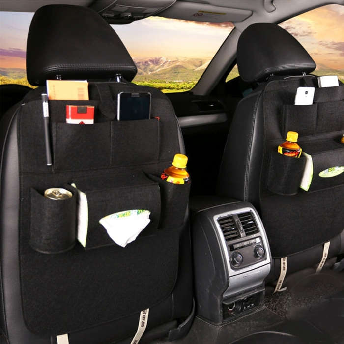 KANEED Auto Car Backseat Organizer Multi-Pocket Travel Storage Bag for Sunglass Phone Tissue Beve...