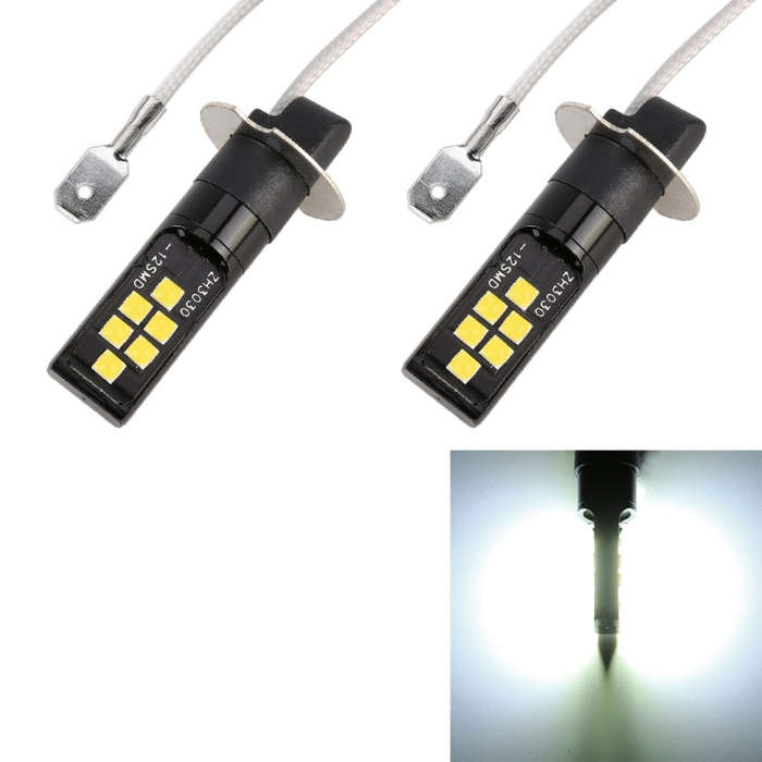 2 PCS H3 DC9-16V / 3.5W / 6000K / 320LM Car Auto Fog Light 12LEDs SMD-ZH3030 Lamps, with Constant...