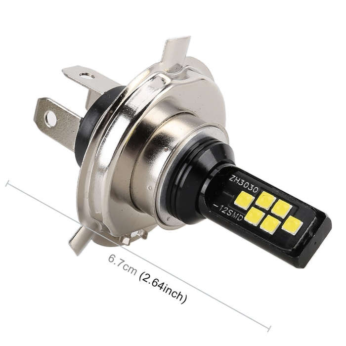 2 PCS H4 DC9-16V / 3.5W(H) 1.1W(L) / 6000K / 320LM Car Auto Fog Light 12LEDs SMD-ZH3030 Lamps, wi...