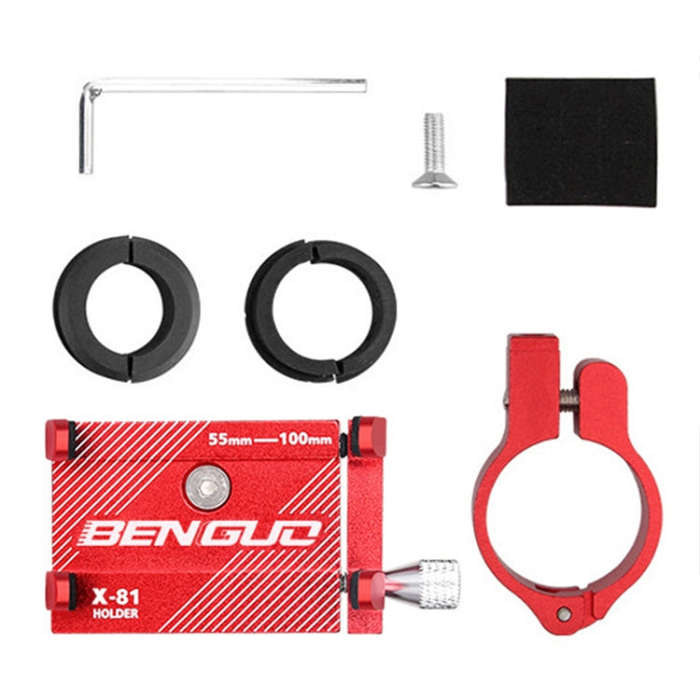 Motorcycle Handlebar Aluminum Alloy Phone Bracket(Red)