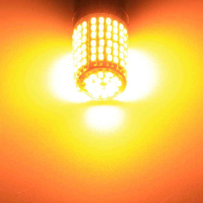 2 PCS 1156 / BA15S DC12V / 18W / 1080LM Car Auto Turn Lights with SMD-3014 Lamps (Yellow Light)